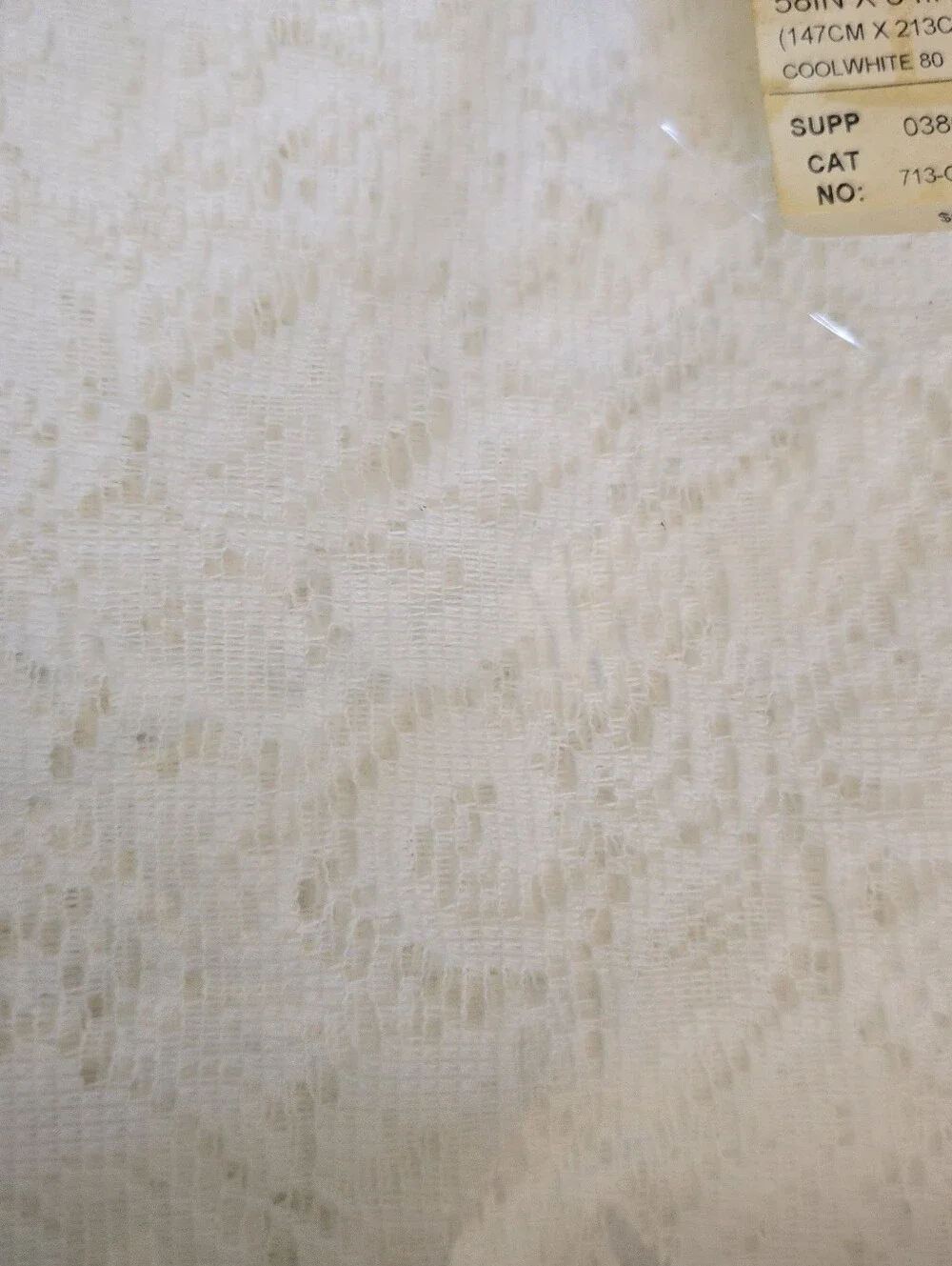 (2) Vintage JC Penney Home Collection Brenda White Lace Curtain Panel 58 X 84